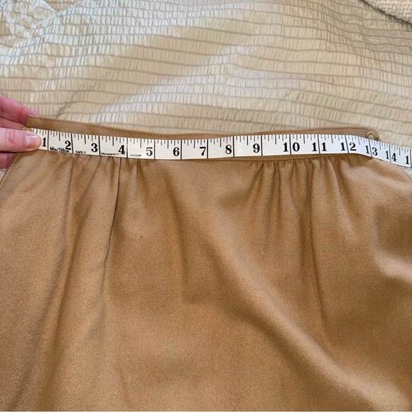 Vintage Pendleton Tan Wool Midi Skirt 2/4 - Picture 3 of 8